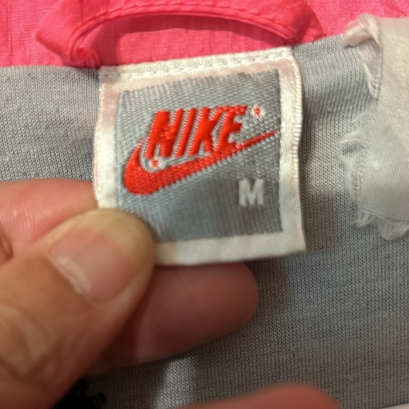 Nike vintage grey tag jacket black pink wind breaker coat 90’s, Large - Picture 2 of 7
